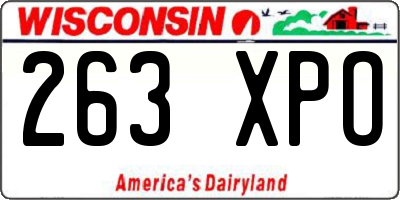 WI license plate 263XPO