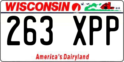 WI license plate 263XPP