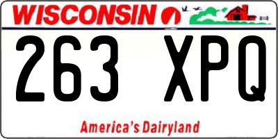 WI license plate 263XPQ