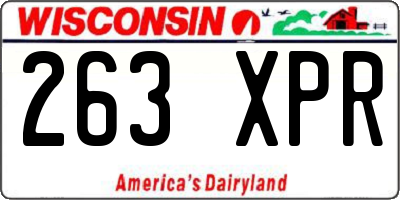 WI license plate 263XPR