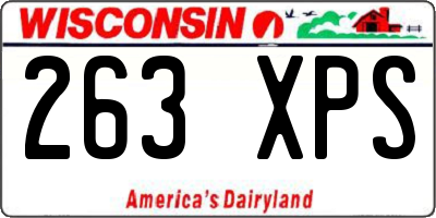 WI license plate 263XPS