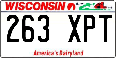 WI license plate 263XPT