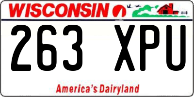 WI license plate 263XPU