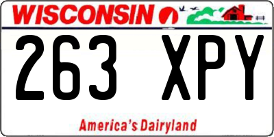 WI license plate 263XPY