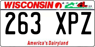 WI license plate 263XPZ