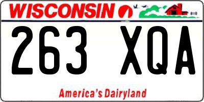 WI license plate 263XQA