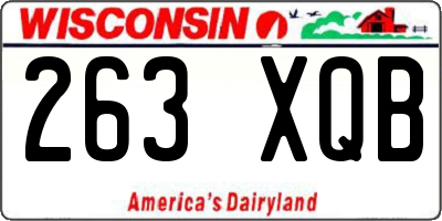 WI license plate 263XQB