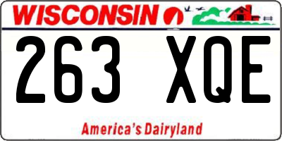 WI license plate 263XQE