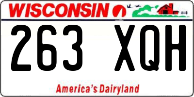 WI license plate 263XQH