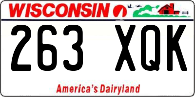 WI license plate 263XQK