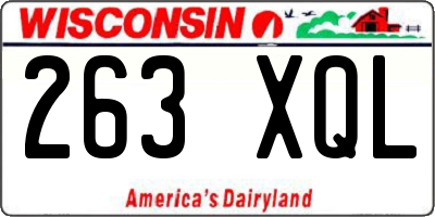 WI license plate 263XQL
