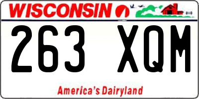 WI license plate 263XQM