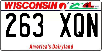 WI license plate 263XQN