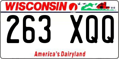 WI license plate 263XQQ