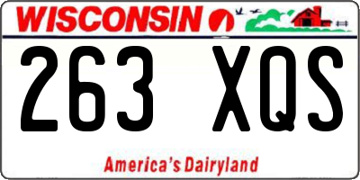WI license plate 263XQS
