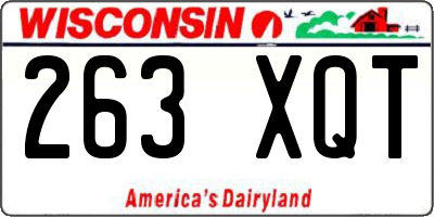 WI license plate 263XQT