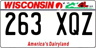 WI license plate 263XQZ