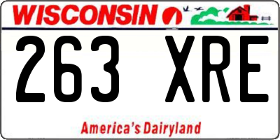 WI license plate 263XRE
