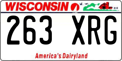 WI license plate 263XRG