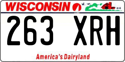 WI license plate 263XRH