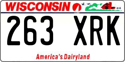 WI license plate 263XRK
