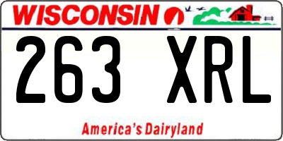 WI license plate 263XRL