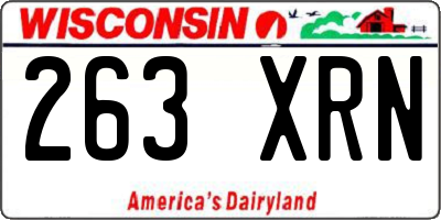 WI license plate 263XRN