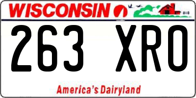 WI license plate 263XRO