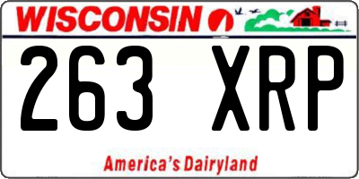 WI license plate 263XRP