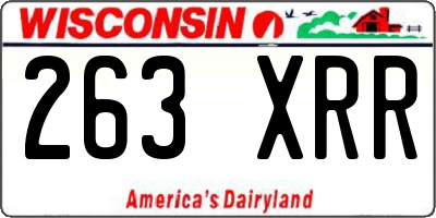 WI license plate 263XRR