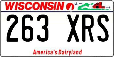 WI license plate 263XRS