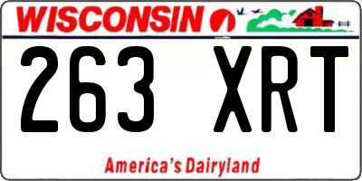WI license plate 263XRT