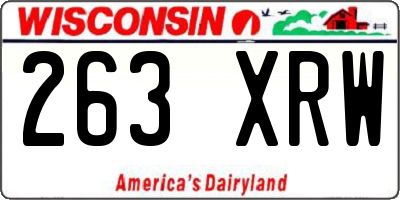 WI license plate 263XRW