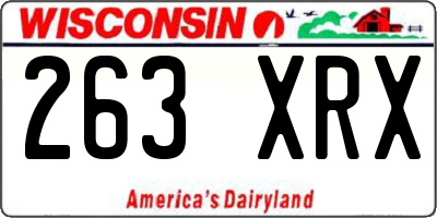 WI license plate 263XRX