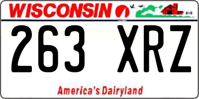 WI license plate 263XRZ