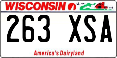 WI license plate 263XSA