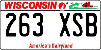 WI license plate 263XSB