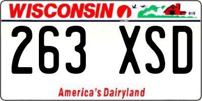 WI license plate 263XSD