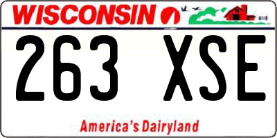 WI license plate 263XSE