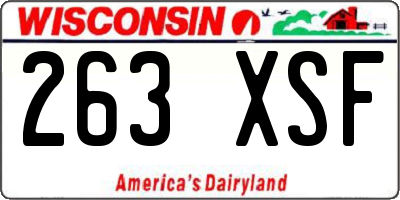 WI license plate 263XSF