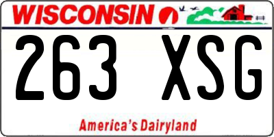 WI license plate 263XSG