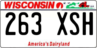 WI license plate 263XSH