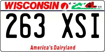WI license plate 263XSI