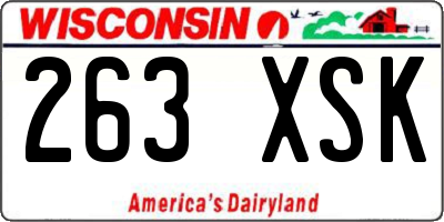 WI license plate 263XSK