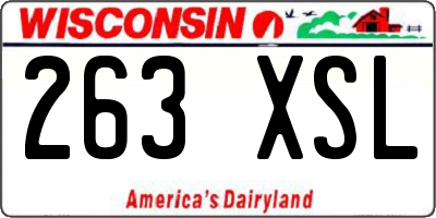 WI license plate 263XSL
