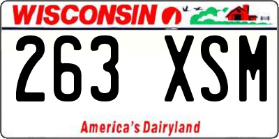 WI license plate 263XSM