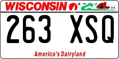 WI license plate 263XSQ