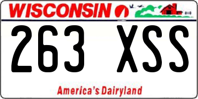 WI license plate 263XSS