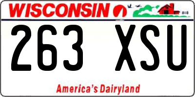 WI license plate 263XSU