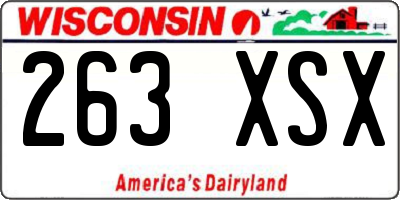 WI license plate 263XSX